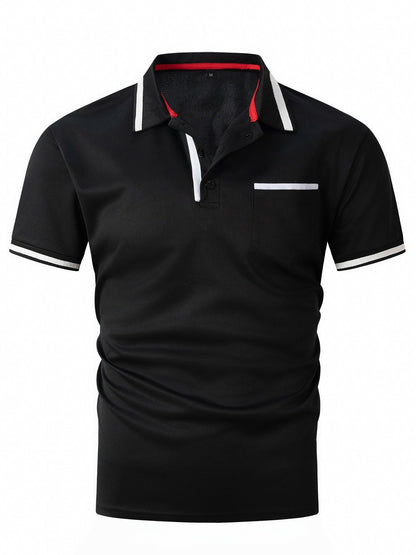 Men’s Contrast Trim Short Sleeve Polo Shirt