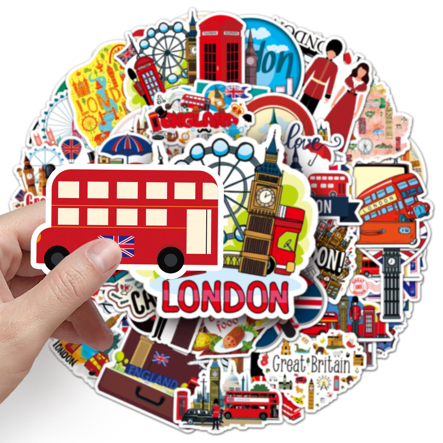 UK Themed Souvenir Waterproof Sticker Pack