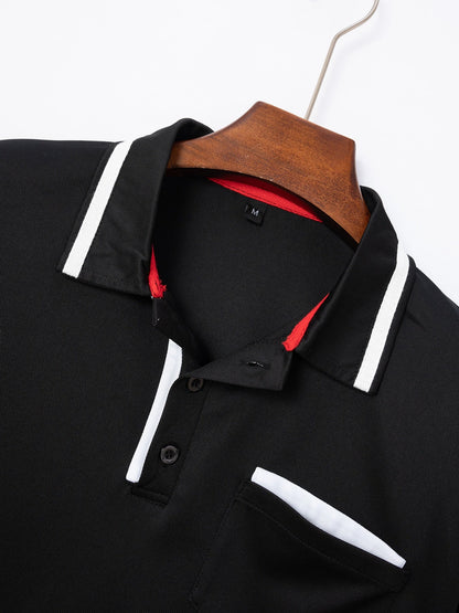 Men’s Contrast Trim Short Sleeve Polo Shirt