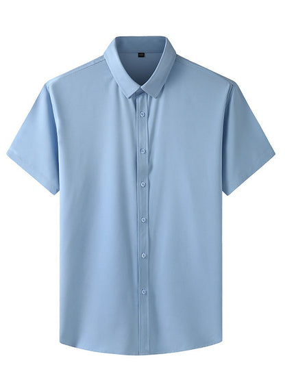 Men's Plus-Size Stretch Non-Iron Short-Sleeve Shirt