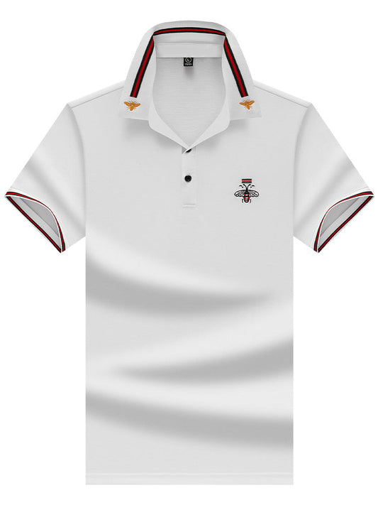 Embroidered Bee Pique Polo Shirt