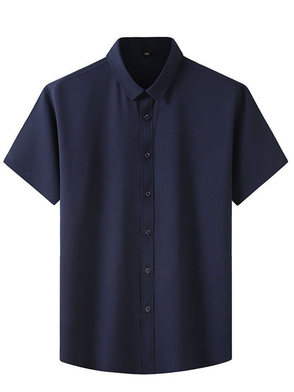 Men's Plus-Size Stretch Non-Iron Short-Sleeve Shirt