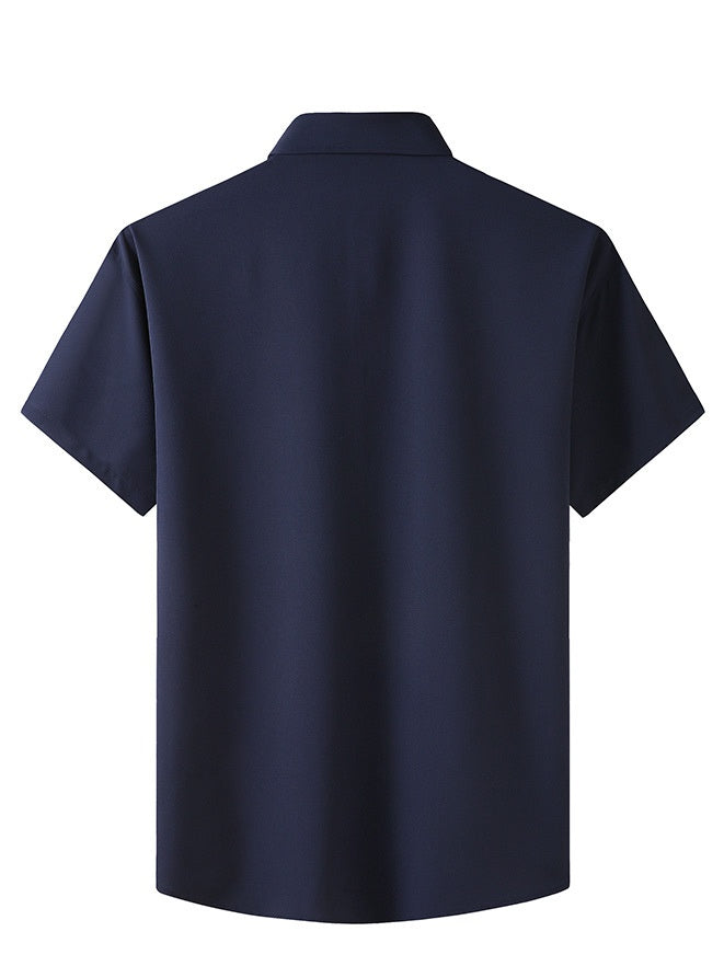 Men's Plus-Size Stretch Non-Iron Short-Sleeve Shirt