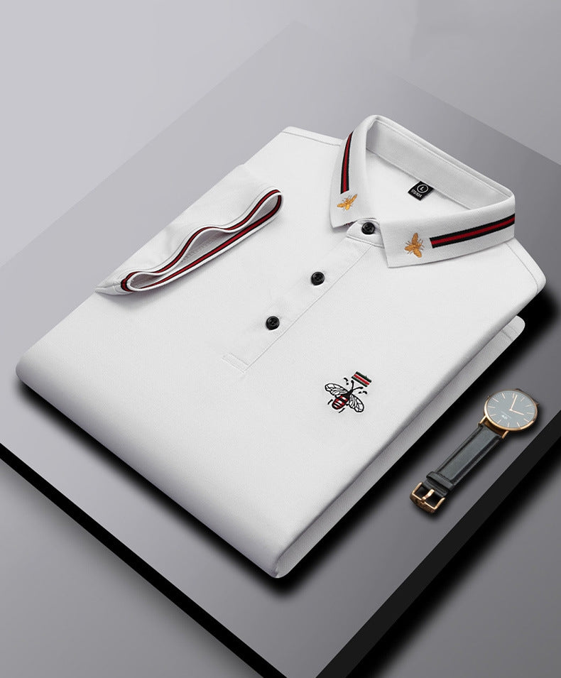 Embroidered Bee Pique Polo Shirt