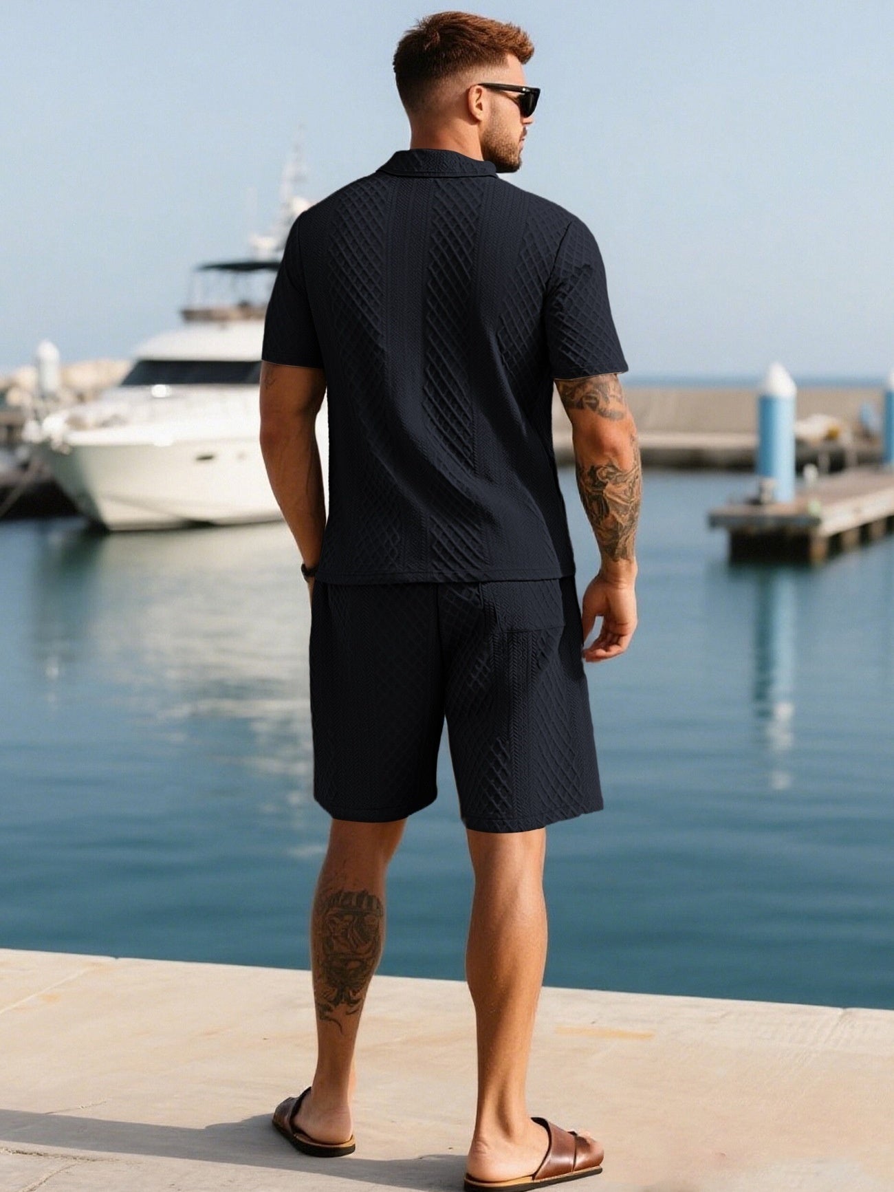 Men’s Waffle Textured 2 Piece Outfit