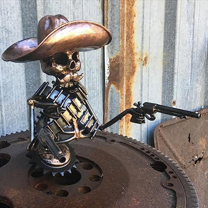Cowboy Skull Car Sculpture