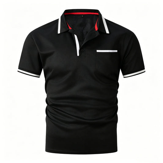 Men’s Contrast Trim Short Sleeve Polo Shirt