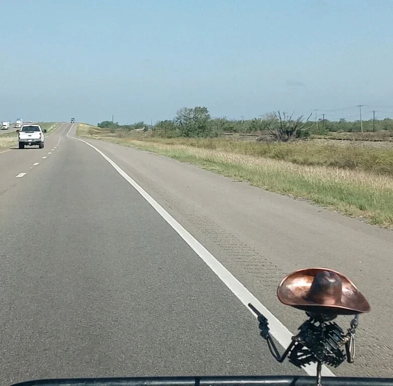 Cowboy Skull Car Sculpture