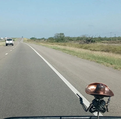 Cowboy Skull Car Sculpture