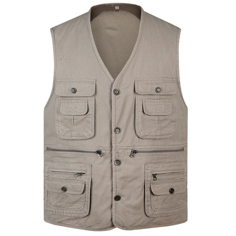 Men’s Multi-Pocket Cotton Utility Vest