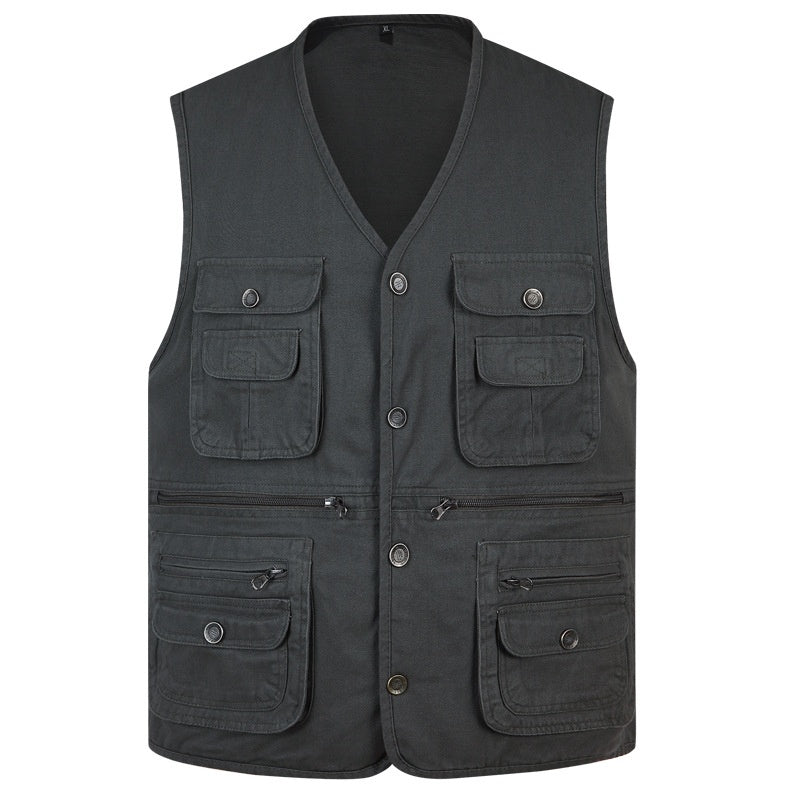 Men’s Multi-Pocket Cotton Utility Vest