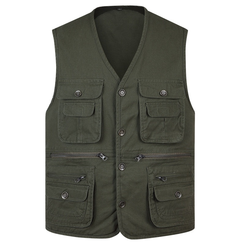 Men’s Multi-Pocket Cotton Utility Vest