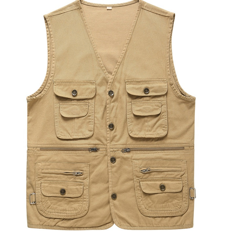 Men’s Multi-Pocket Cotton Utility Vest