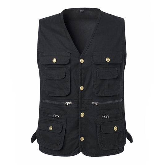 Men’s Multi-Pocket Cotton Utility Vest