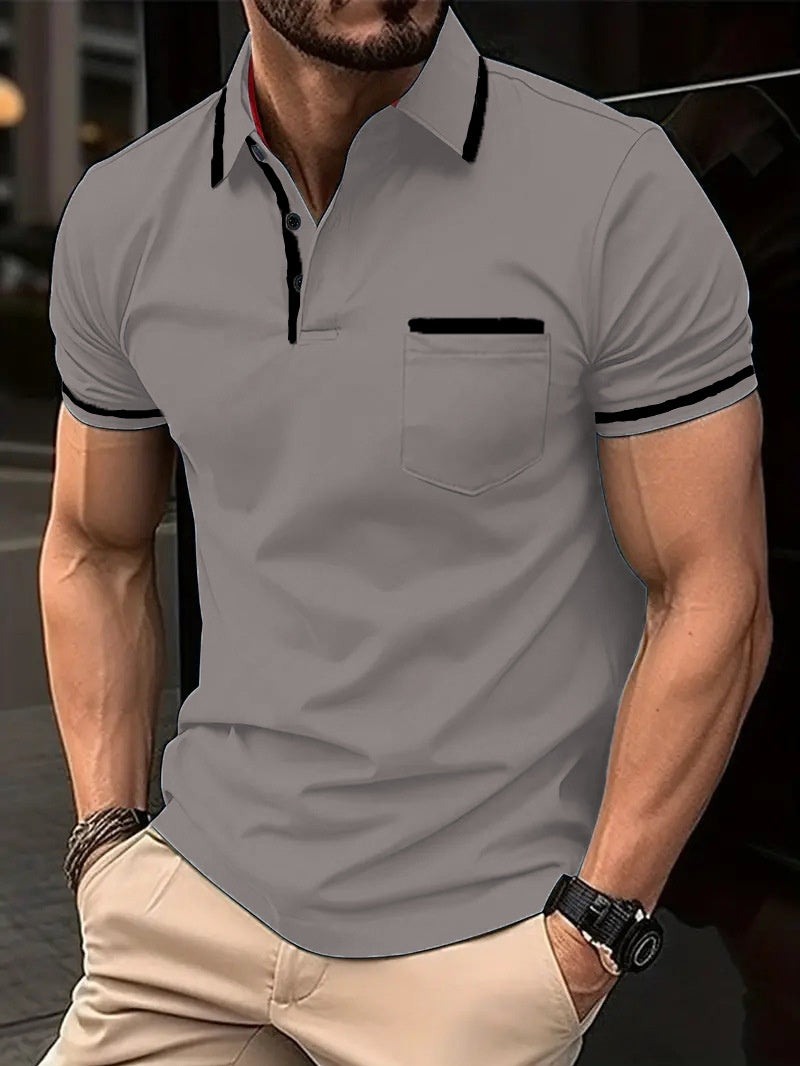 Men’s Contrast Trim Short Sleeve Polo Shirt