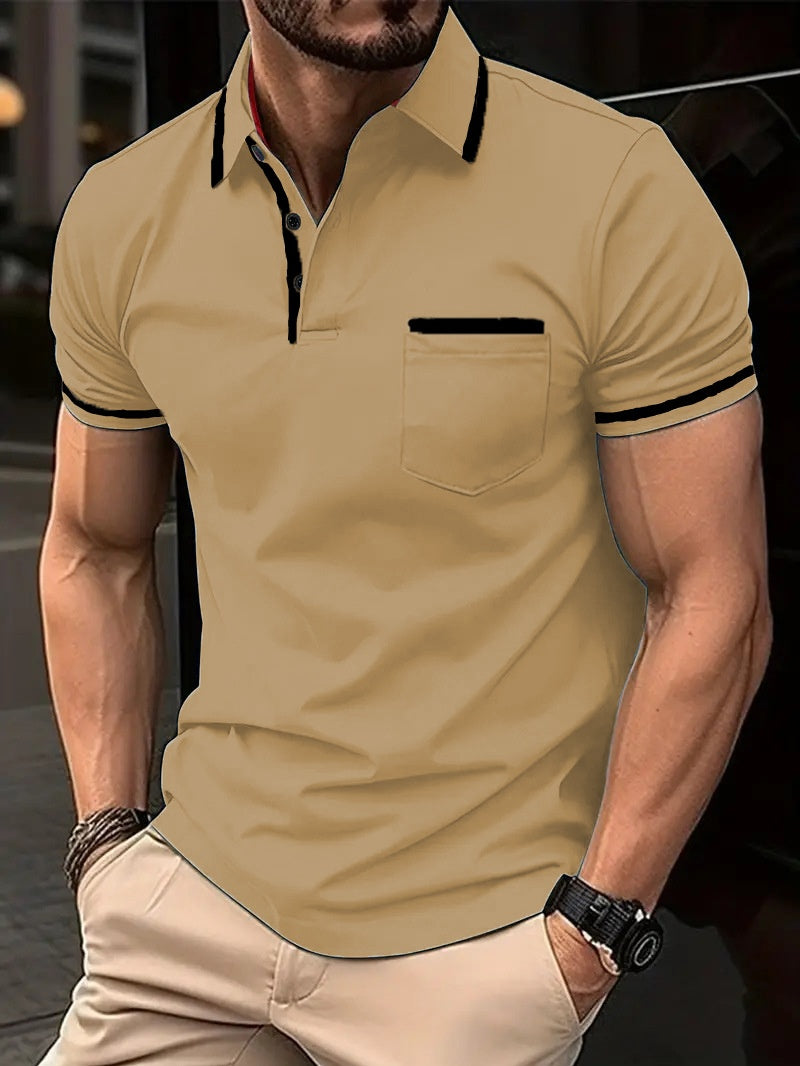 Men’s Contrast Trim Short Sleeve Polo Shirt